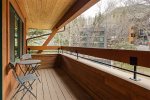 Two private decks with mountain views